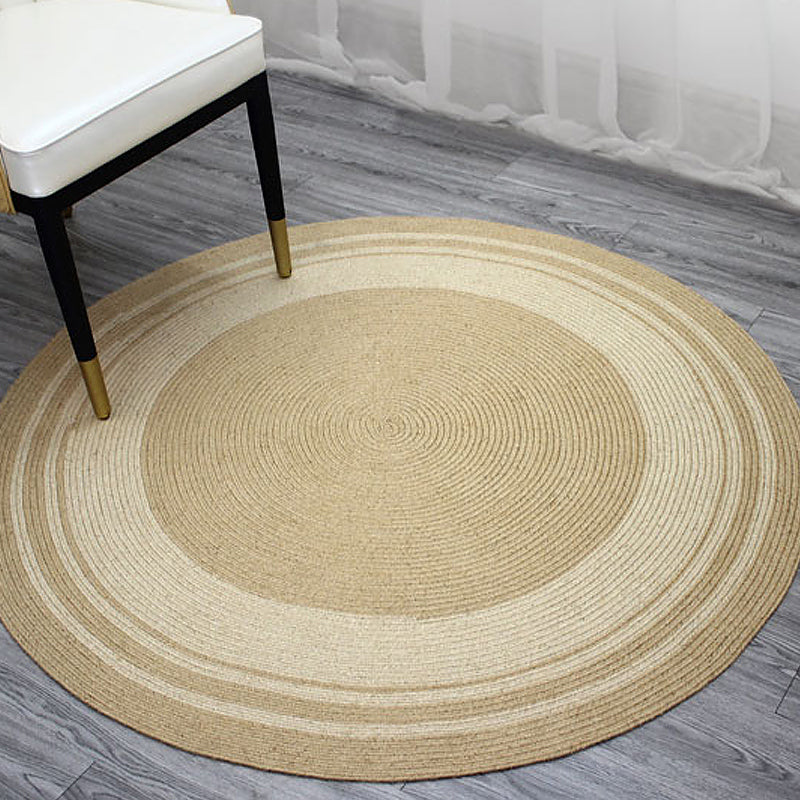 Avtoit | Brown Bedroom Carpet Rustic Circular Pattern Rug Sisal Washable Non-Slip Backing Pet-Friendly Rug