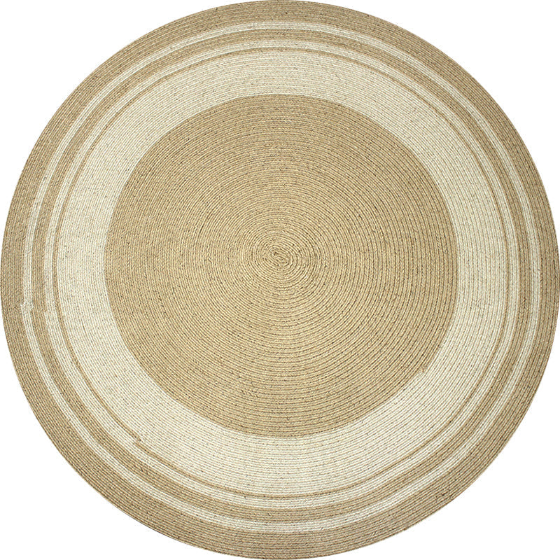 Avtoit | Brown Bedroom Carpet Rustic Circular Pattern Rug Sisal Washable Non-Slip Backing Pet-Friendly Rug