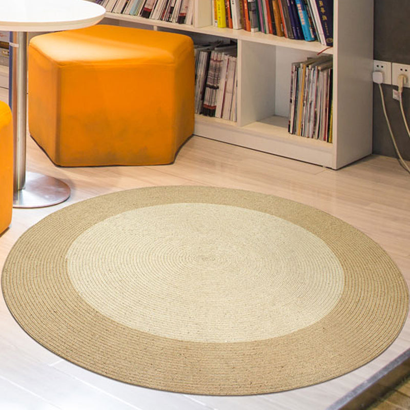 Avtoit | Brown Bedroom Carpet Rustic Circular Pattern Rug Sisal Washable Non-Slip Backing Pet-Friendly Rug