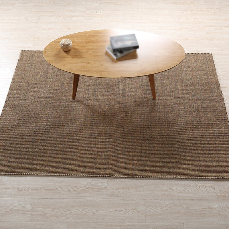 Avtoit | Brown Bedroom Rug Country Striped Pattern Rug Jute Washable Non-Slip Backing Pet Friendly Carpet