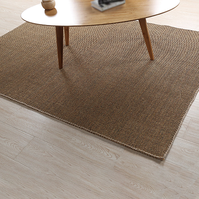 Avtoit | Brown Bedroom Rug Country Striped Pattern Rug Jute Washable Non-Slip Backing Pet Friendly Carpet