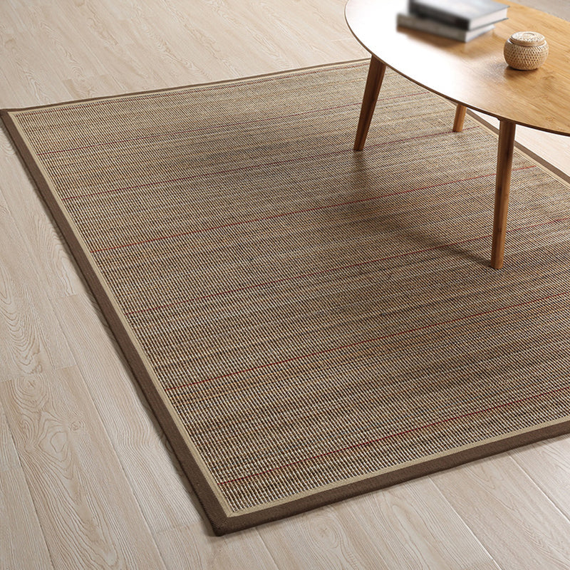 Avtoit | Simple Country Carpet Brown Striped Pattern Carpet Pet Friendly Washable Non-slip Felt for Living Room