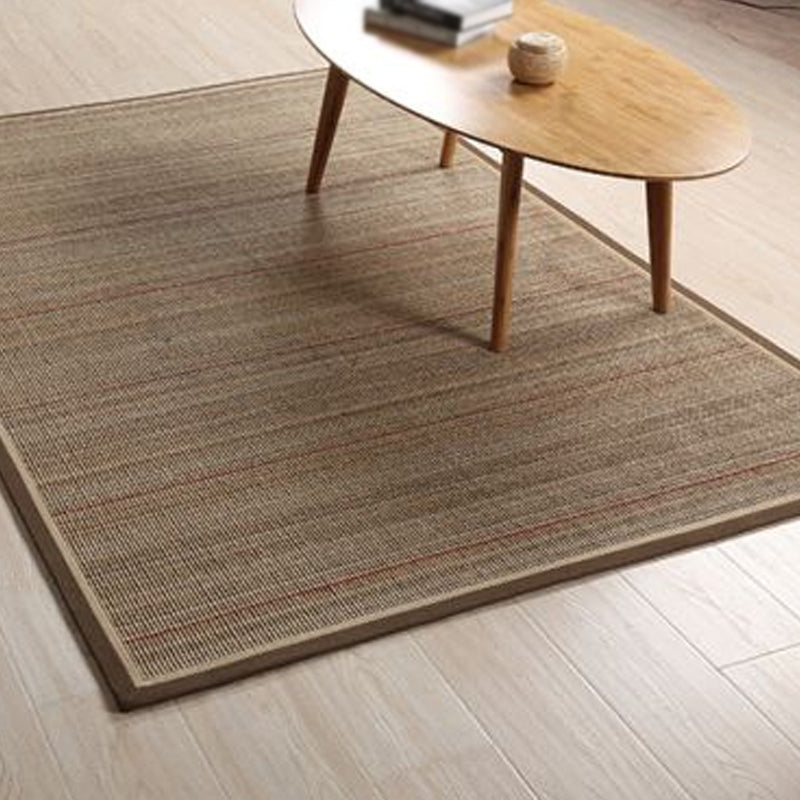 Avtoit | Simple Country Carpet Brown Striped Pattern Carpet Pet Friendly Washable Non-slip Felt for Living Room