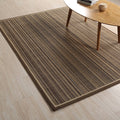 Avtoit | Brown Striped Pattern Rug Sisal Country Rug Pet Friendly Washable Non-Slip Rug for Living Room