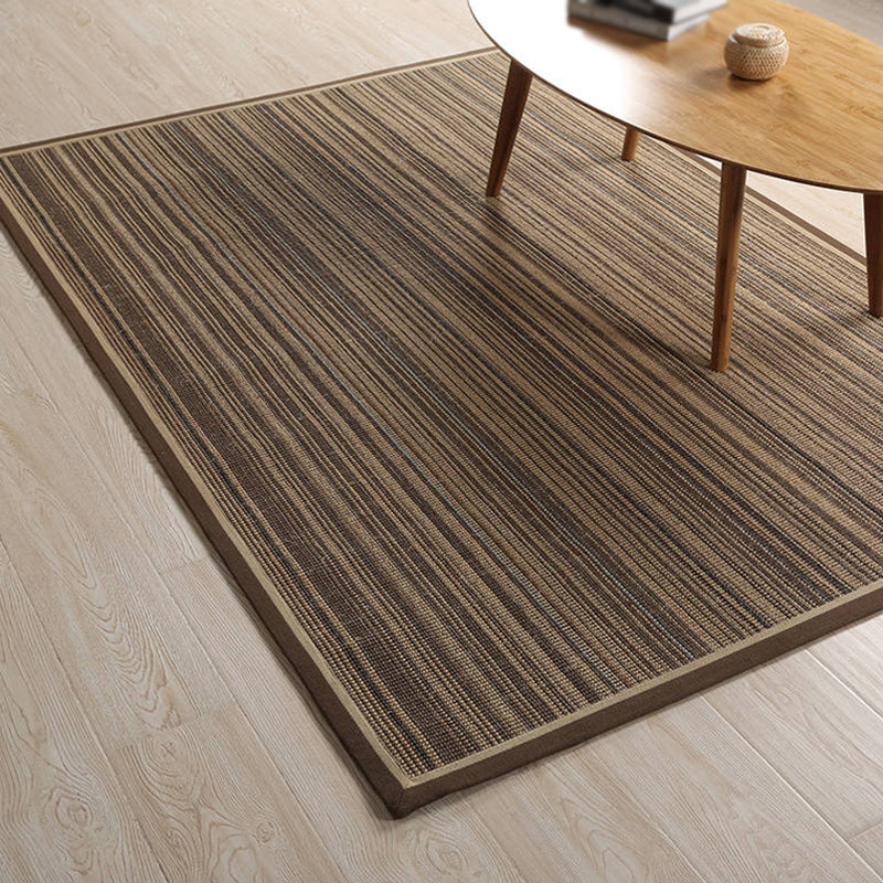 Avtoit | Brown Striped Pattern Rug Sisal Country Rug Pet Friendly Washable Non-Slip Rug for Living Room