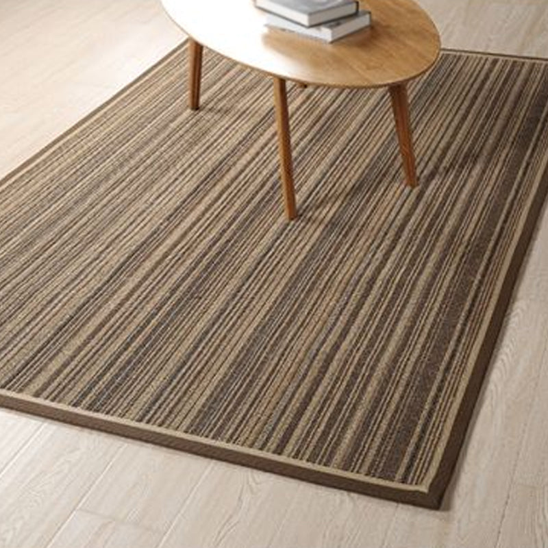 Avtoit | Brown Striped Pattern Rug Sisal Country Rug Pet Friendly Washable Non-Slip Rug for Living Room