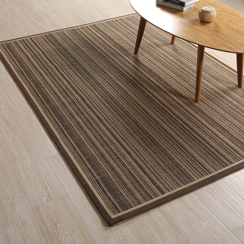 Avtoit | Rustic Striped Pattern Area Rug Brown Sisal Rug Non-Slip Pet-Friendly Washable Area Rug for Living Room