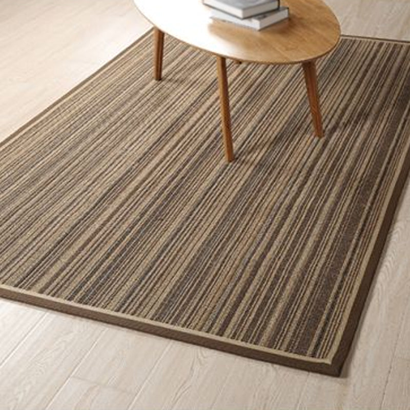 Avtoit | Rustic Striped Pattern Area Rug Brown Sisal Rug Non-Slip Pet-Friendly Washable Area Rug for Living Room