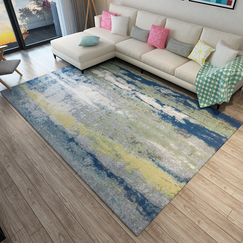 Avtoit | Multicolor Living Room Rug Industrial Abstract Rug Polyester Washable Non-Slip Back Pet-Friendly Rug