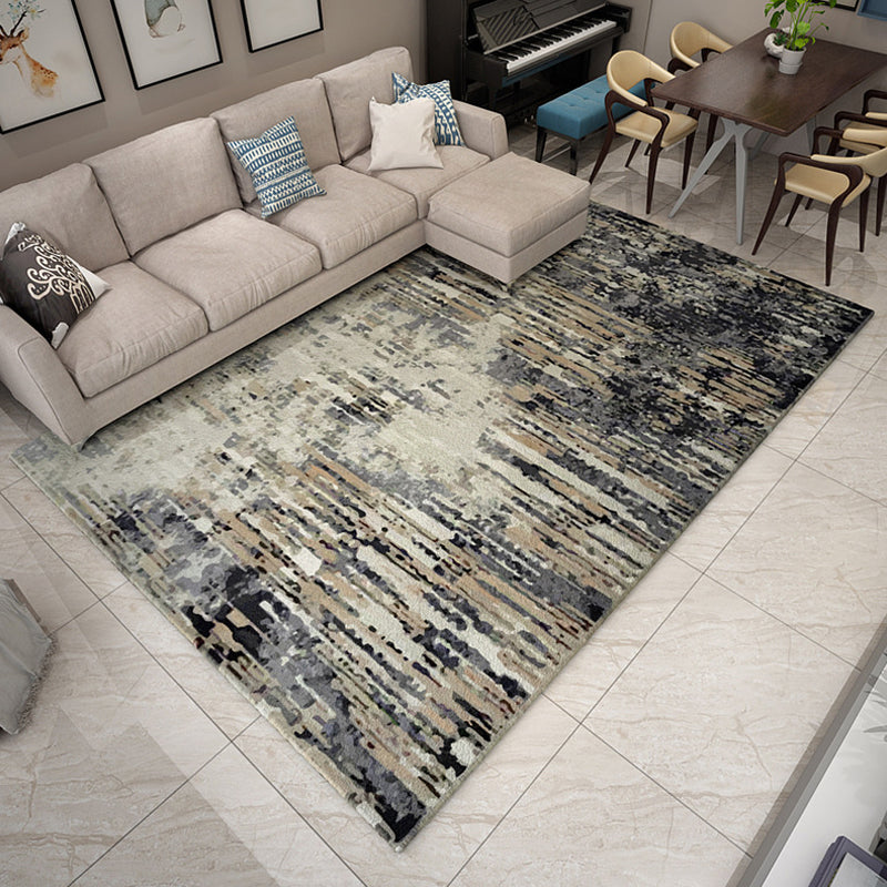 Avtoit | Multicolor Living Room Rug Industrial Abstract Rug Polyester Washable Non-Slip Back Pet-Friendly Rug