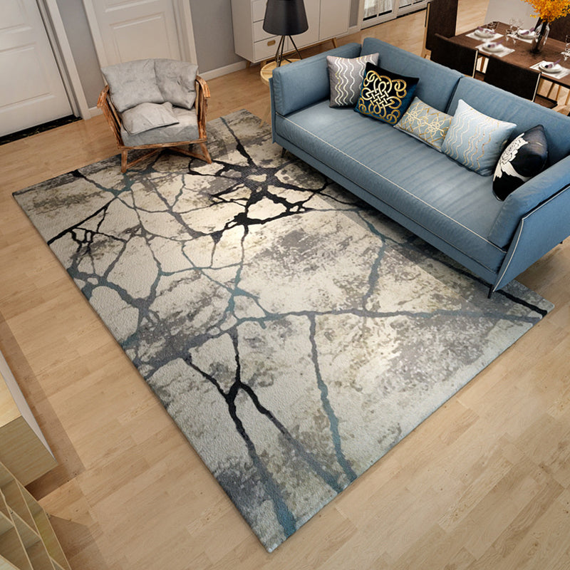 Avtoit | Multicolor Living Room Rug Industrial Abstract Rug Polyester Washable Non-Slip Back Pet-Friendly Rug