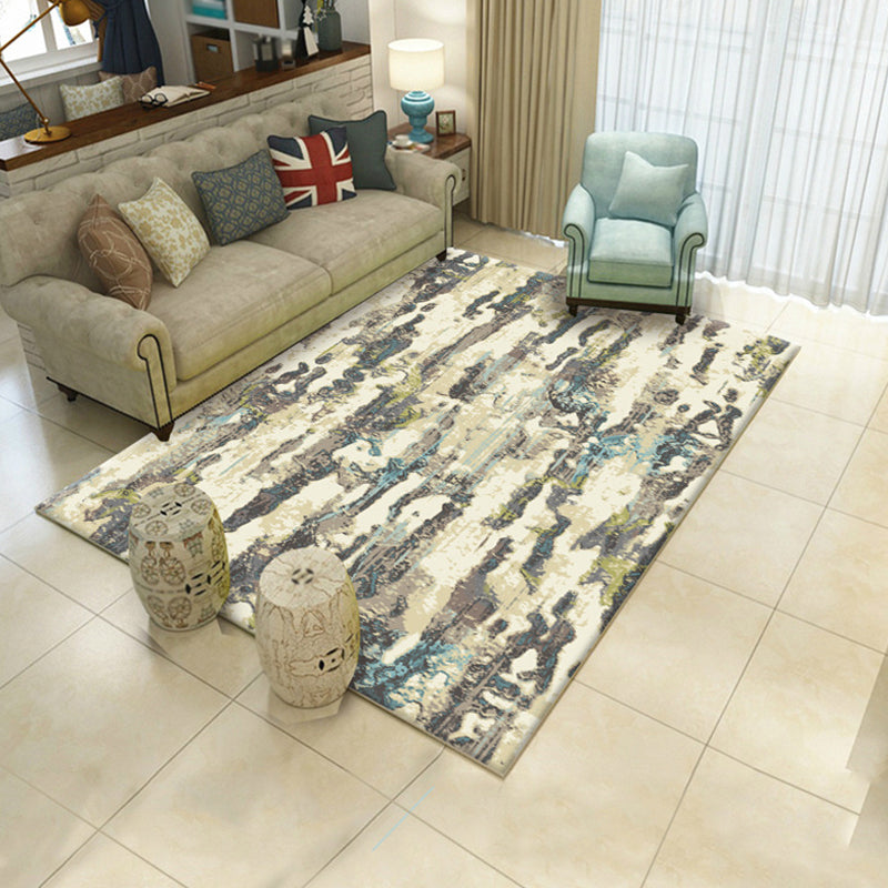 Avtoit | Creative Watercolor Pattern Carpet Multicolor Industrial Rug Polyester Pet Friendly Washable Non-slip Carpet for Bedroom