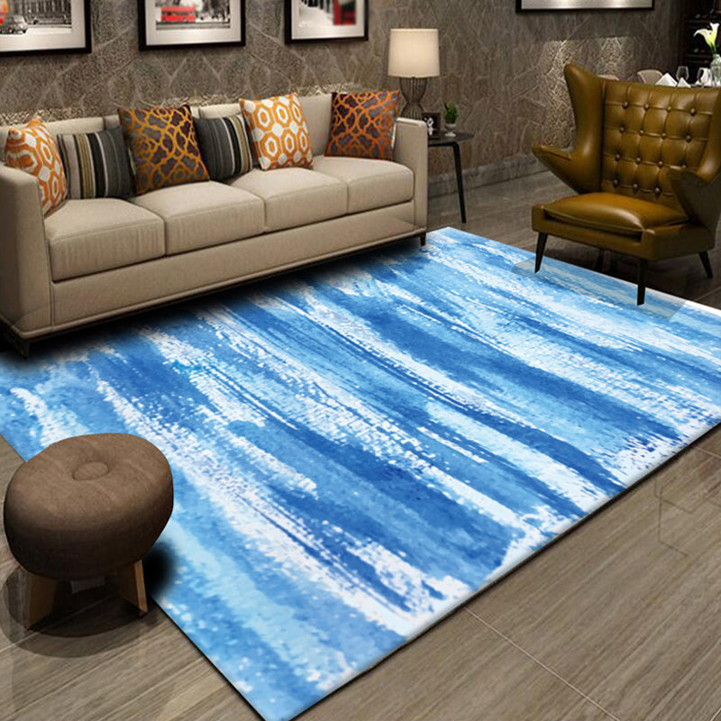 Avtoit | Multicolor Abstract Striped Pattern Carpet Polyester Industrial Carpet Pet Friendly Washable Non-Slip Rug for Living Room