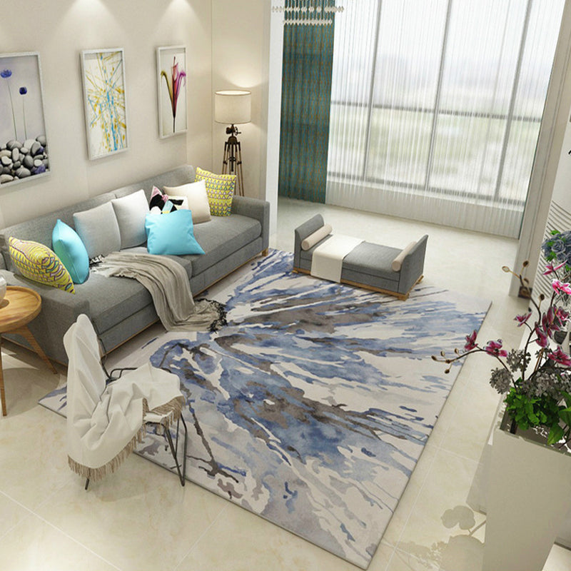 Avtoit | Multicolor Living Room Rug Industrial Watercolor Pattern Rug Polyester Washable Non-Slip Backing Pet-Friendly Rug