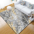 Avtoit | Funky Abstract Geometric Pattern Rug Multicolor Industrial Rug Polyester Pet-Friendly Washable Non-Slip Area Rug for Bedroom