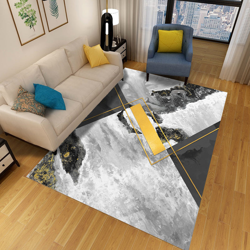 Avtoit | Multicolor Abstract Carpet Polyester Industrial Carpet Pet Friendly Washable Non-Slip Rug for Living Room