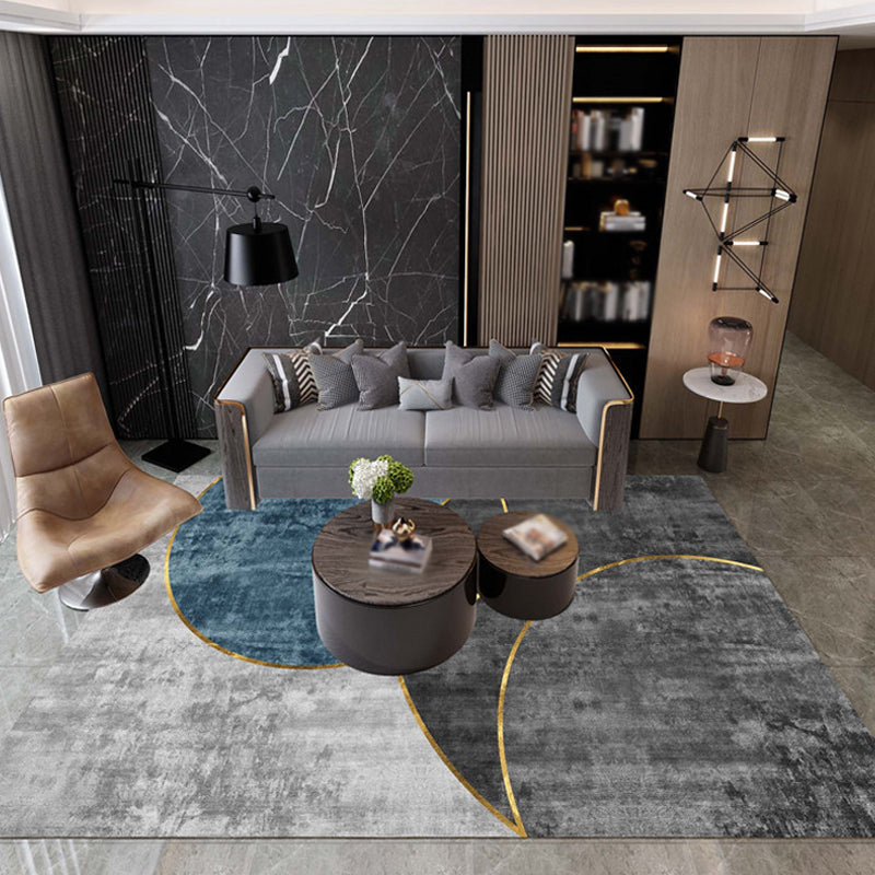 Avtoit | Multicolor Living Room Rug Industrial Abstract Rug Polyester Washable Non-Slip Back Pet-Friendly Rug