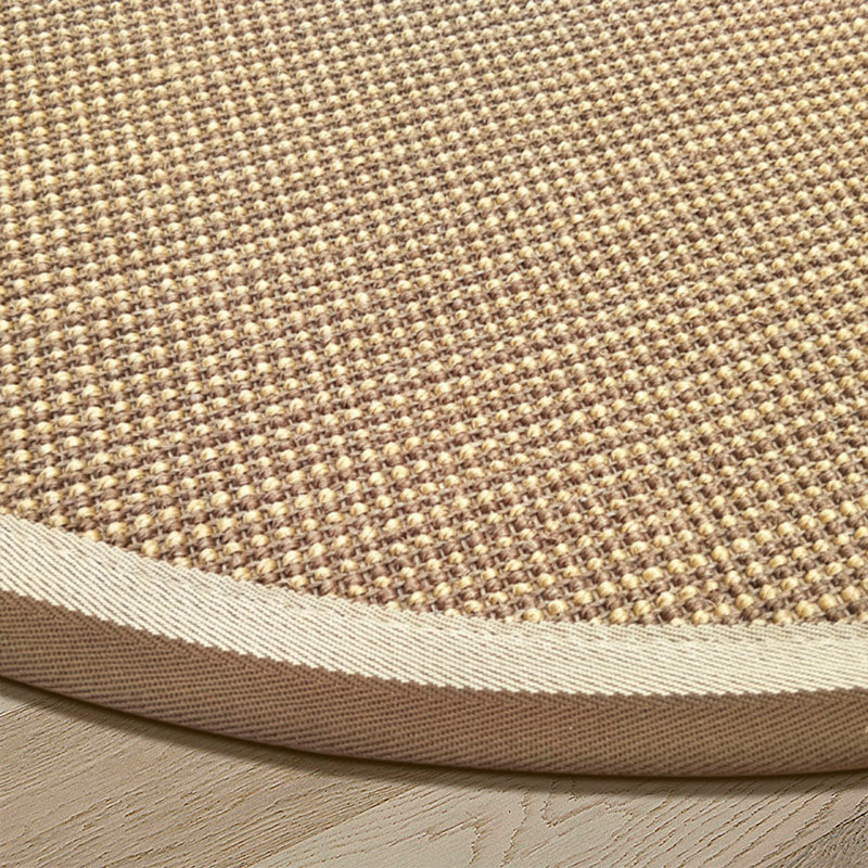 Avtoit | Brown Living Room Rug Rustic Circle Pattern Rug Sisal Washable Non-Slip Backing Pet-Friendly Rug