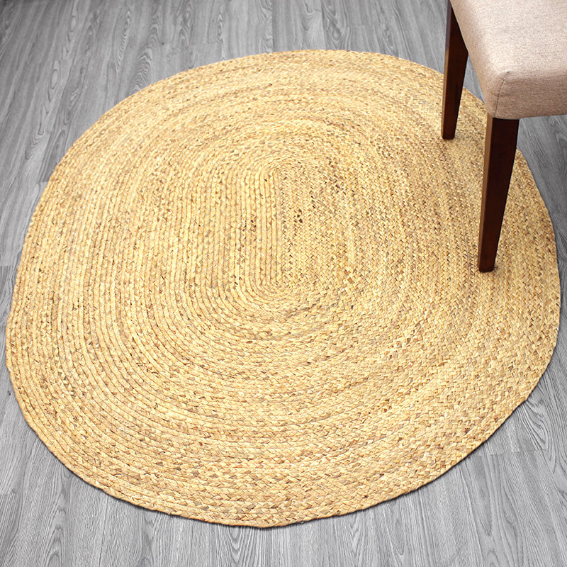 Avtoit | Country Solid Color Carpet Beige and Yellow Jute Carpet Non-Slip Pet-Friendly Washable Area Rug for Study
