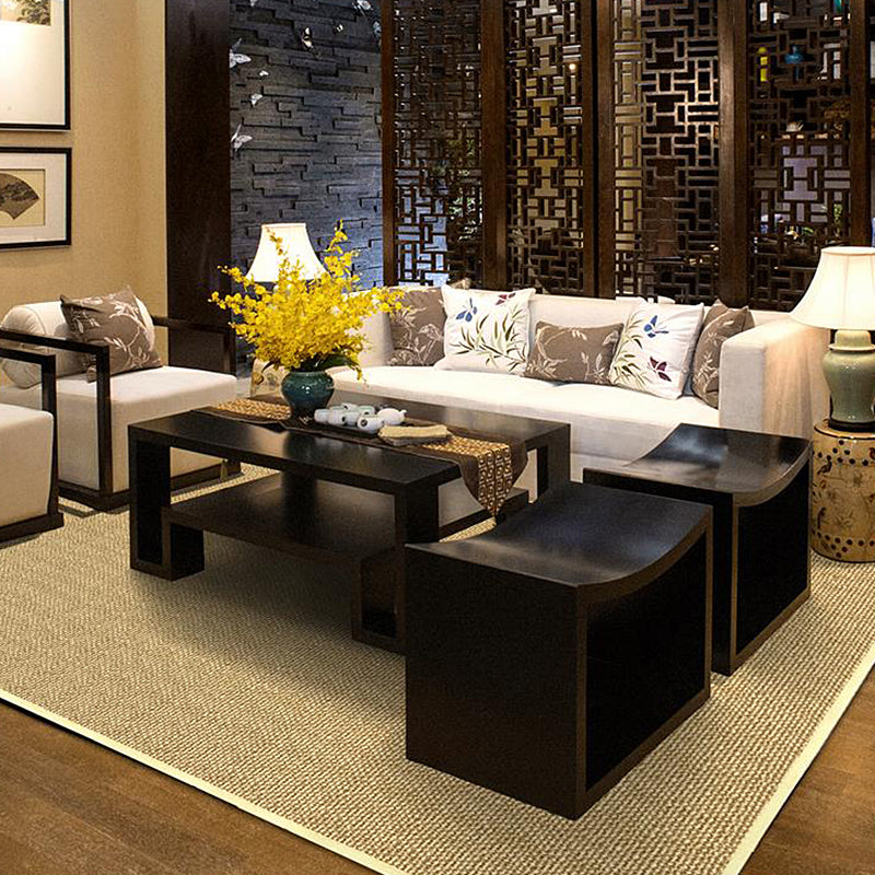 Avtoit | Brown Living Room Rug Rustic Solid Color Rug Sisal Washable Non-Slip Back Pet-Friendly Rug