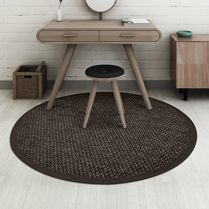 Avtoit | Country Solid Color Area Rug Black Jute Rug Non-Slip Pet Friendly Washable Area Rug for Study