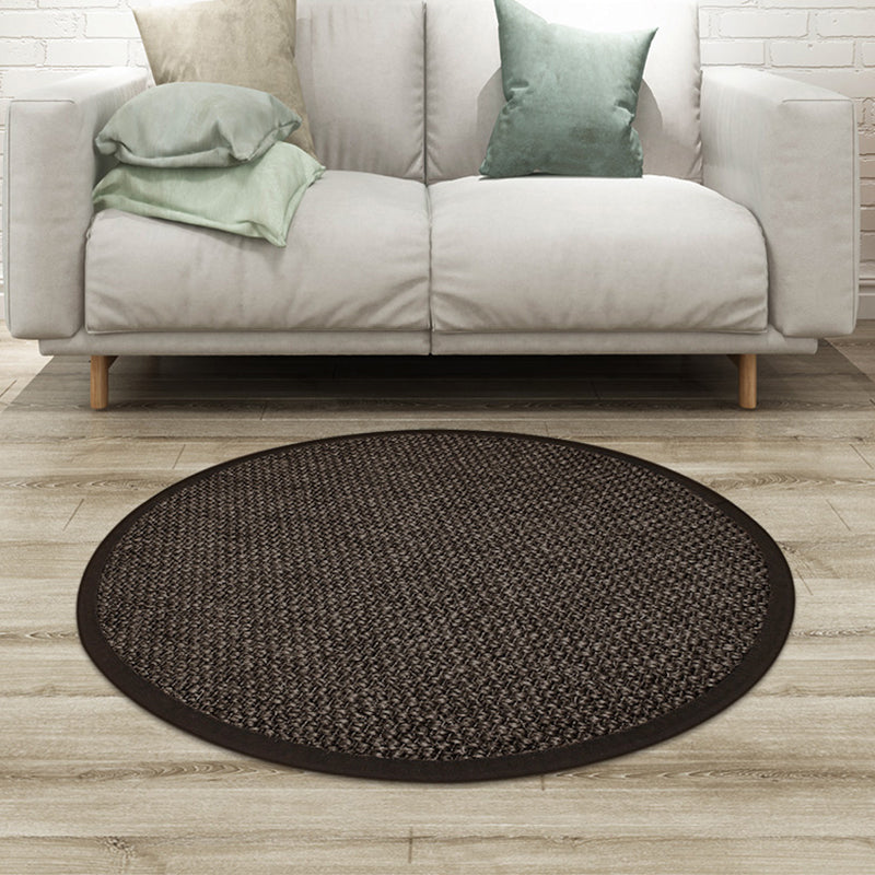 Avtoit | Country Solid Color Area Rug Black Jute Rug Non-Slip Pet Friendly Washable Area Rug for Study