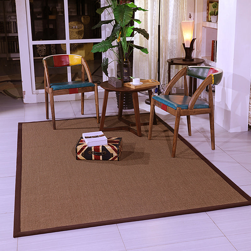 Avtoit | Casual Plain Rug Brown Country Rug Jute Pet-Friendly Washable Non-Slip Rug for Decoration
