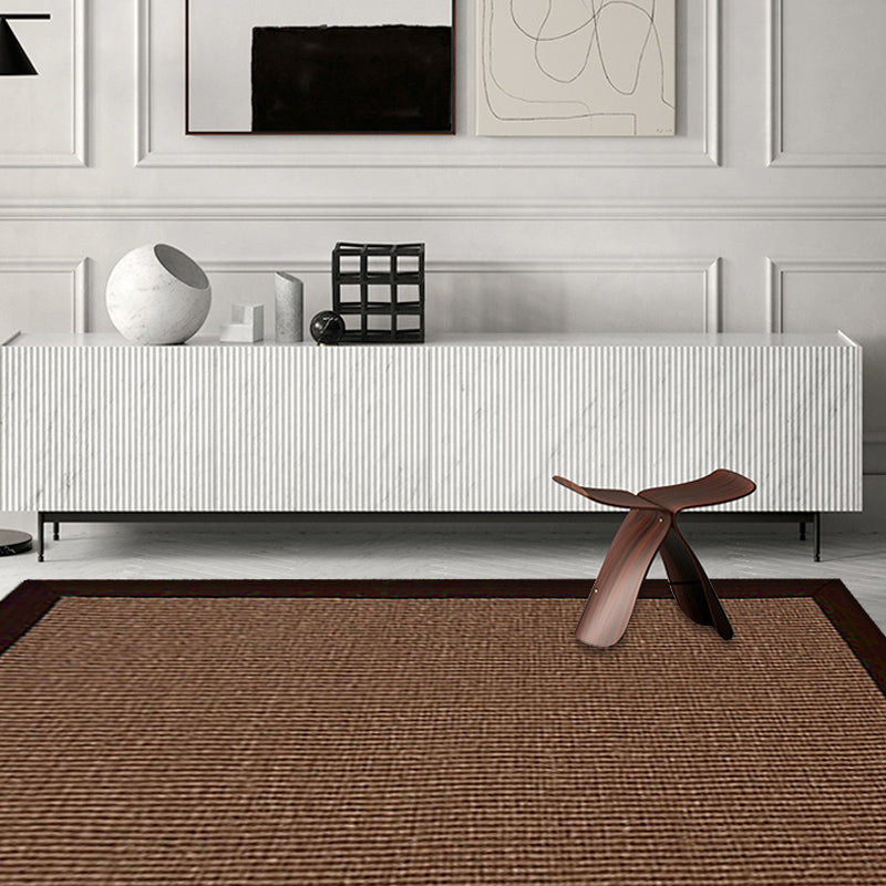 Avtoit | Casual Plain Rug Brown Country Rug Jute Pet-Friendly Washable Non-Slip Rug for Decoration