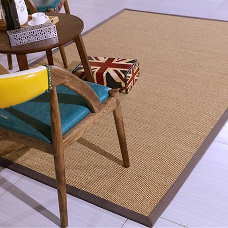 Avtoit | Brown Solid Color Rug Sisal Country Rug Pet Friendly Washable Non-Slip Rug for Bedroom