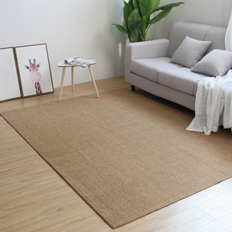 Avtoit | Brown Living Room Rug Rustic Solid Color Rug Sisal Washable Non-Slip Back Pet-Friendly Rug