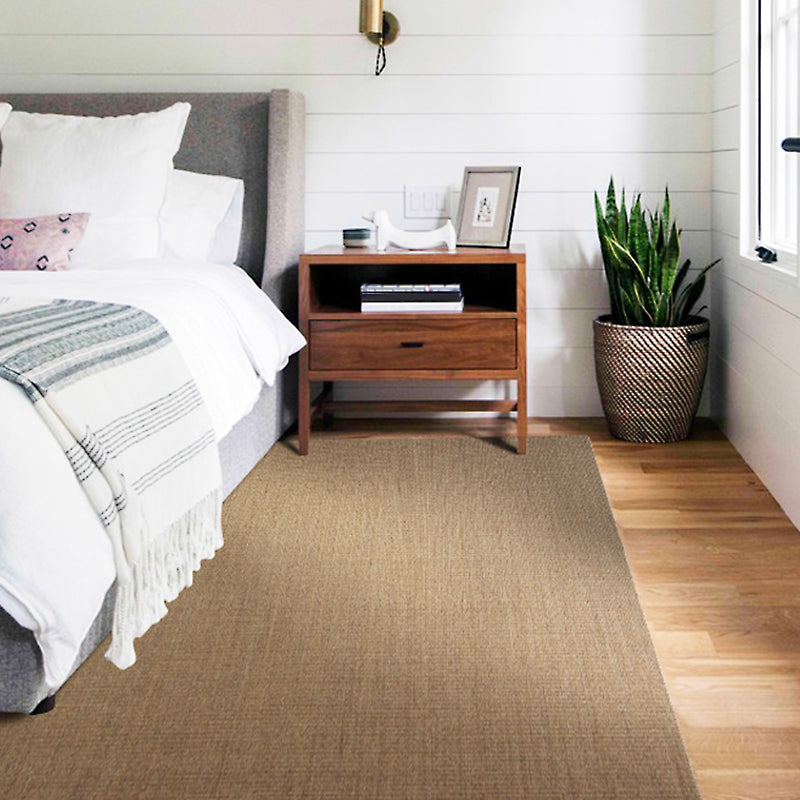 Avtoit | Brown Living Room Rug Rustic Solid Color Rug Sisal Washable Non-Slip Back Pet-Friendly Rug