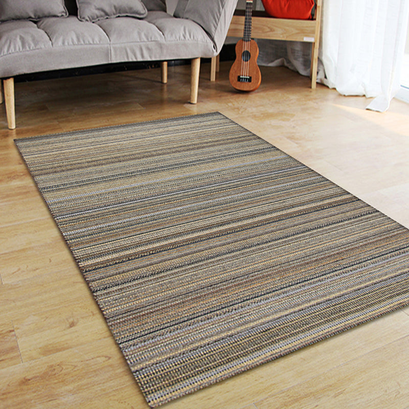 Avtoit | Outskirts Striped Pattern Carpet Brown Jute Carpet Non-Slip Pet Friendly Washable Area Rug for Study