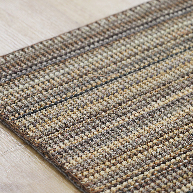 Avtoit | Outskirts Striped Pattern Carpet Brown Jute Carpet Non-Slip Pet Friendly Washable Area Rug for Study