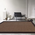 Avtoit | Casual Plain Rug Brown and Blue Rustic Rug Jute Pet Friendly Washable Non-Slip Rug for Decoration