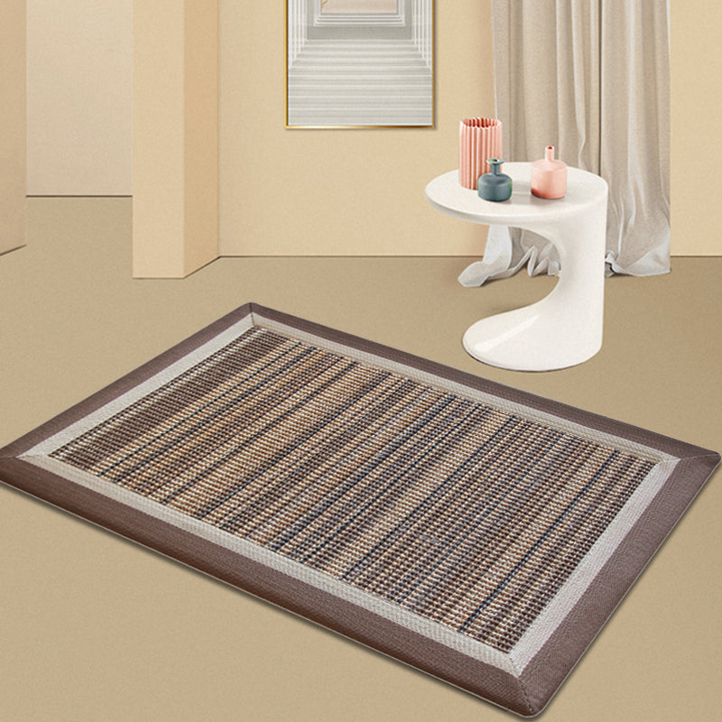 Avtoit | Brown Living Room Rug Rustic Striped Pattern Rug Sisal Washable Non-Slip Backing Pet-Friendly Rug