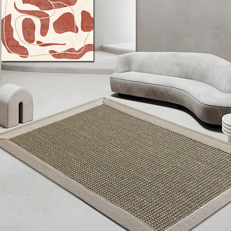 Avtoit | Gray Living Room Rug Rustic Solid Rug Sisal Washable Non-Slip Backing Pet-Friendly Rug