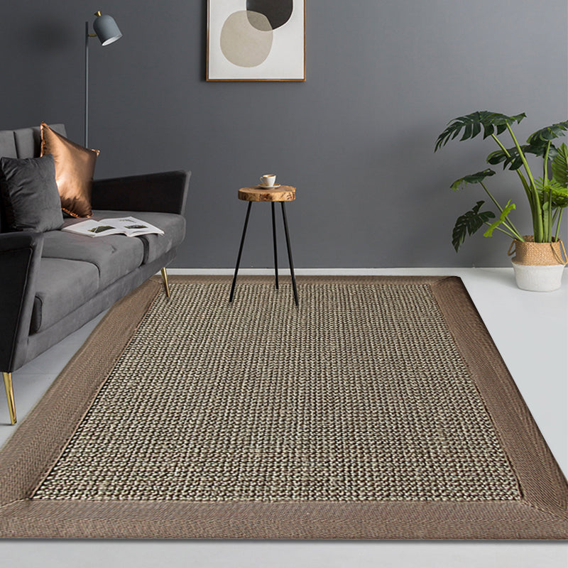Avtoit | Country Plain Carpet Brown Jute Carpet Non-slip Pet Friendly Washable Carpet for Study
