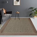 Avtoit | Country Plain Carpet Brown Jute Carpet Non-slip Pet Friendly Washable Carpet for Study