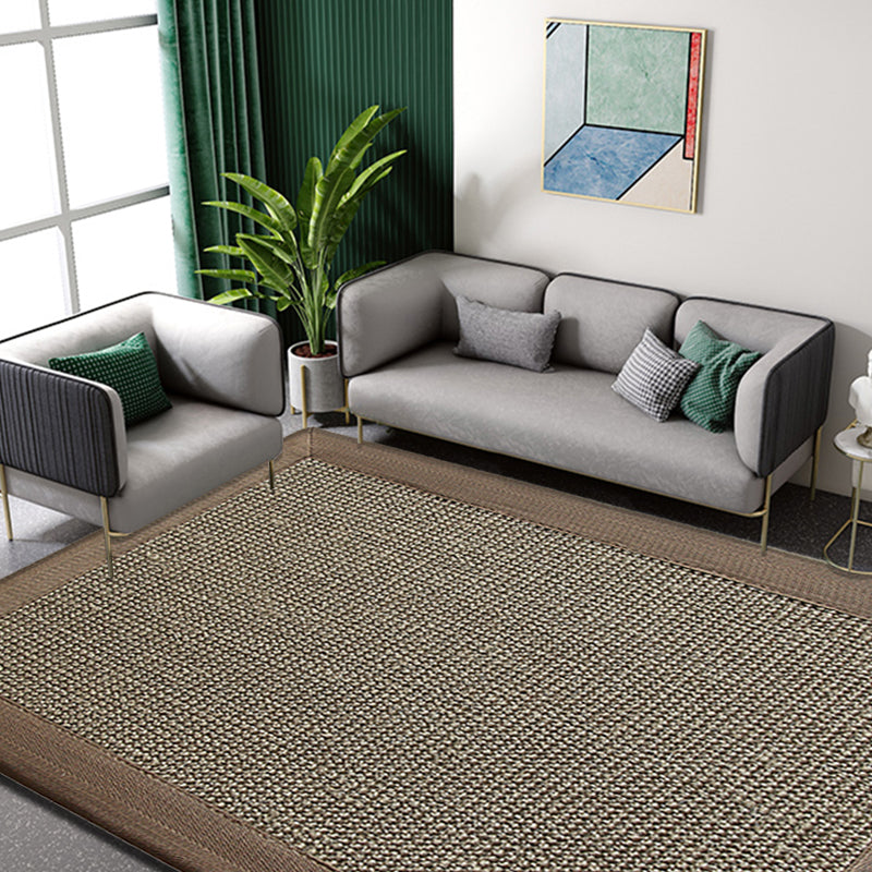 Avtoit | Country Plain Carpet Brown Jute Carpet Non-slip Pet Friendly Washable Carpet for Study