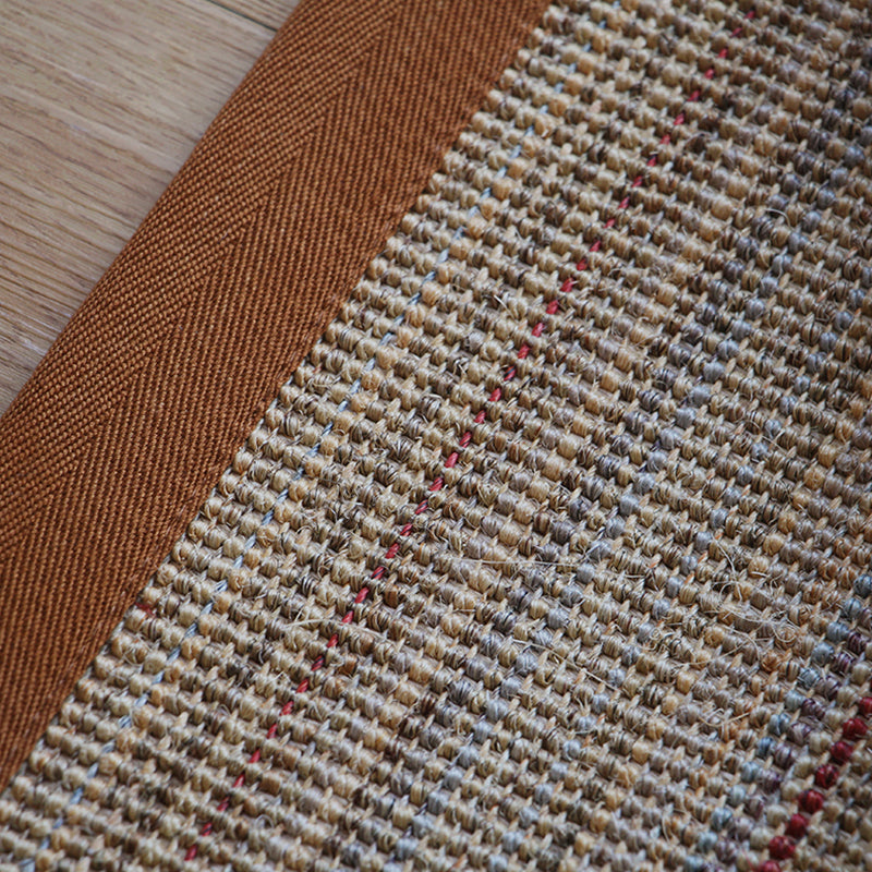 Avtoit | Brown Solid Color Rug Sisal Country Rug Pet Friendly Washable Non-Slip Rug for Bedroom
