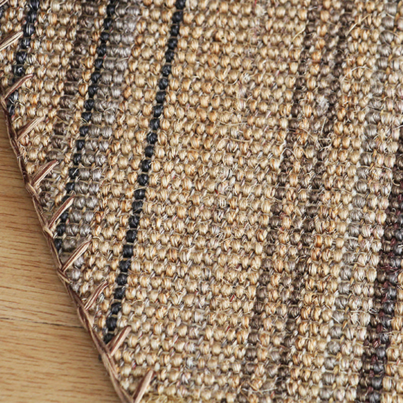 Avtoit | Outskirts Striped Pattern Carpet Brown Jute Carpet Non-Slip Pet Friendly Washable Area Rug for Study