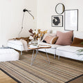 Avtoit | Brown Striped Pattern Rug Sisal Rustic Rug Pet Friendly Washable Non-Slip Rug for the Bedroom