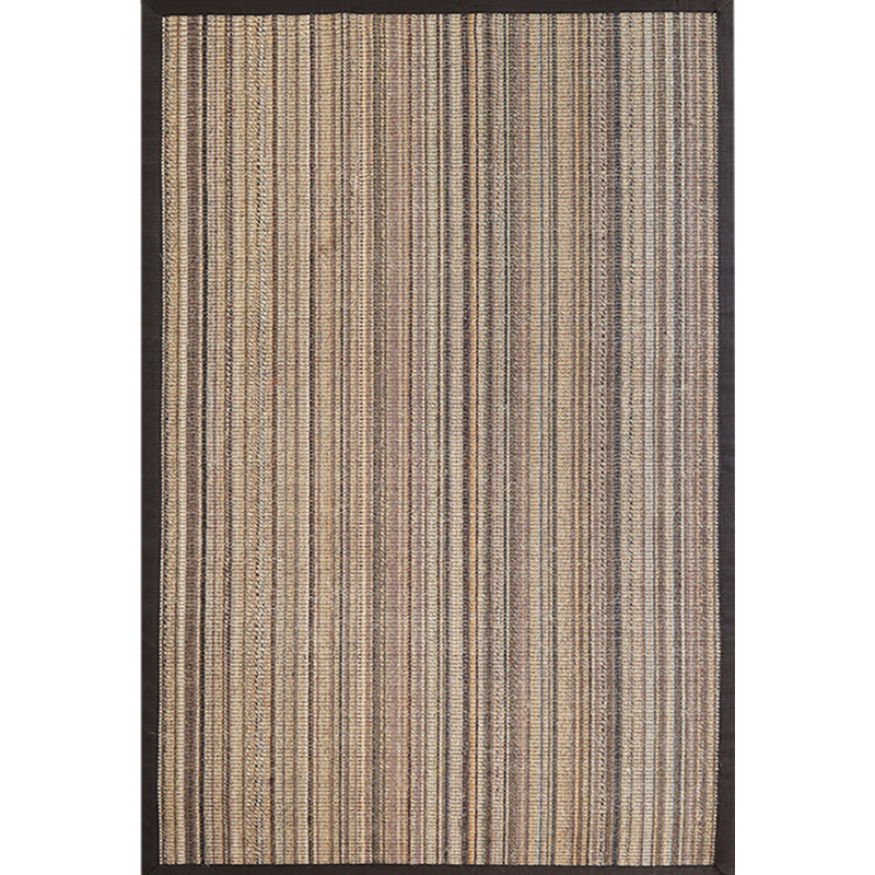 Avtoit | Brown Striped Pattern Rug Sisal Rustic Rug Pet Friendly Washable Non-Slip Rug for the Bedroom