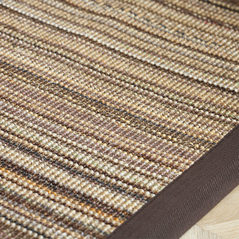 Avtoit | Brown Striped Pattern Rug Sisal Rustic Rug Pet Friendly Washable Non-Slip Rug for the Bedroom
