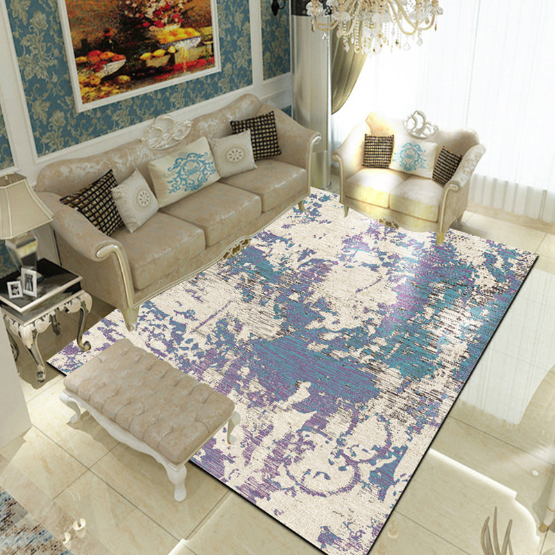 Avtoit | Multicolor Living Room Rug Industrial Abstract Rug Polyester Washable Non-Slip Back Pet-Friendly Rug