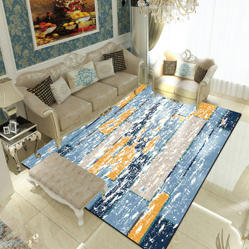 Avtoit | Multicolor Living Room Rug Industrial Abstract Rug Polyester Washable Non-Slip Back Pet-Friendly Rug