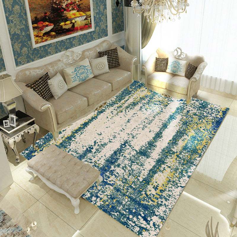 Avtoit | Multicolor Living Room Rug Industrial Abstract Rug Polyester Washable Non-Slip Back Pet-Friendly Rug