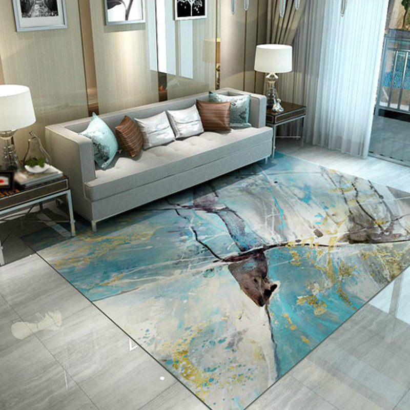Avtoit | Industrial Brushstroke Pattern Carpet Multicolor Polyester Carpet Non-Slip Pet-Friendly Washable Carpet for Bedroom