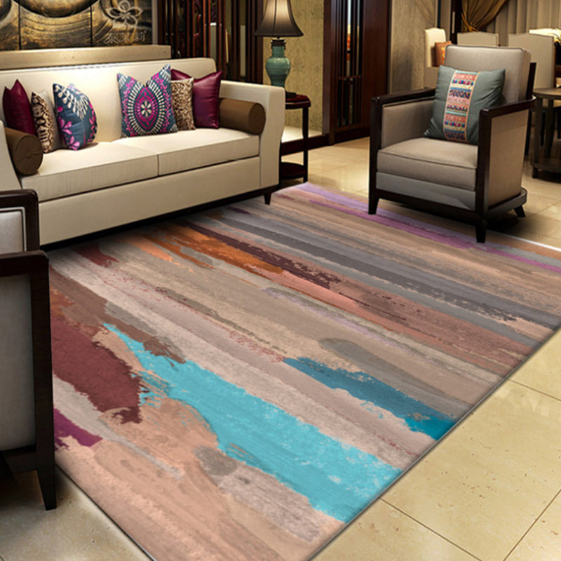Avtoit | Multicolor Abstract Rug with Brushstroke Rug Polyester Industrial Rug Pet-Friendly Washable Non-Slip Area Rug for the Living Room