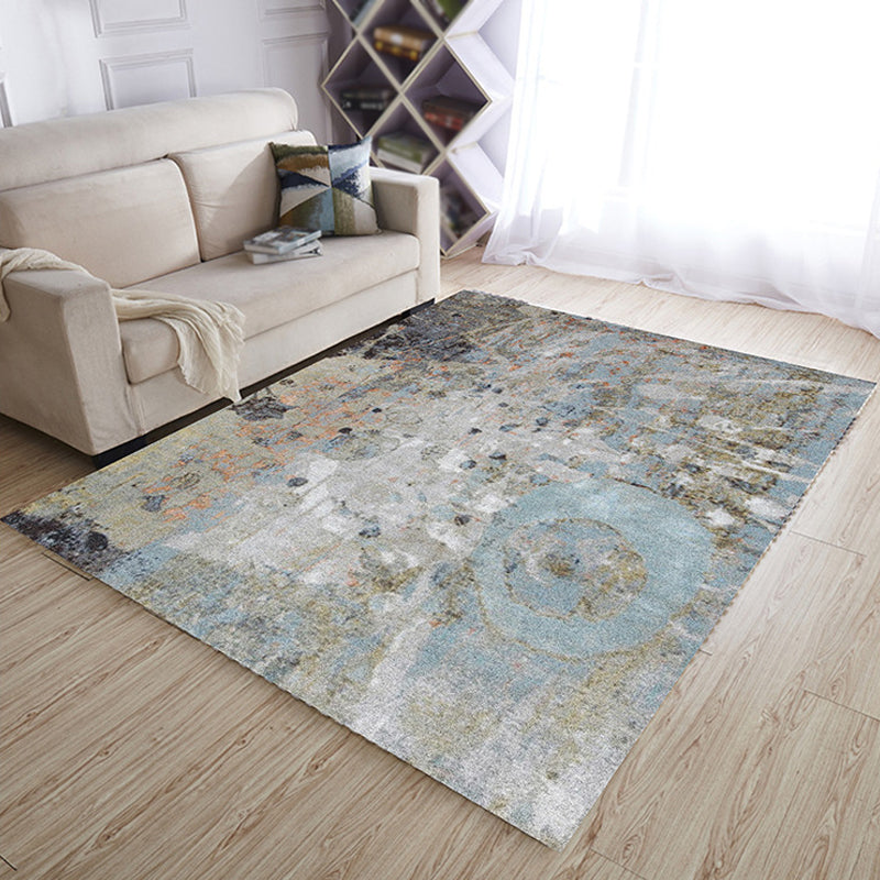 Avtoit | Multicolor Living Room Rug Industrial Abstract Rug Polyester Washable Non-Slip Back Pet-Friendly Rug